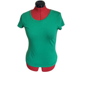 Nobo emerald green plain short sleeve tee, size large, 11-13